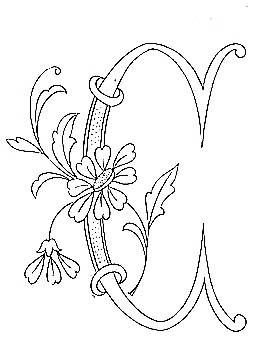 Буквы для вышивания стебельчатым швом