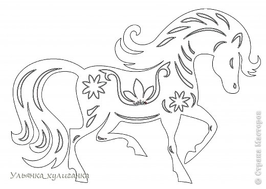 Новогодние трафареты на окна лошадь