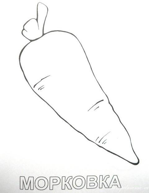 Морковь без ботвы раскраска для детей