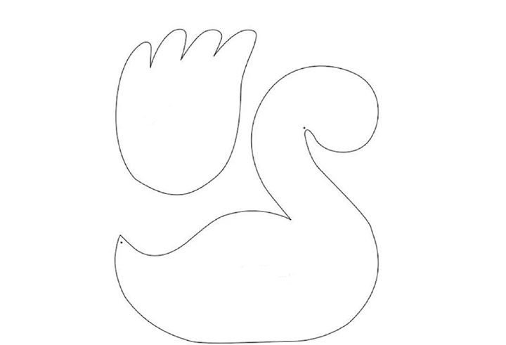 Лебедь трафарет для вырезания