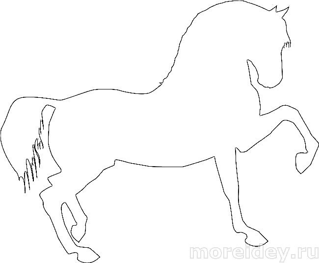 Лошадь трафарет для вырезания