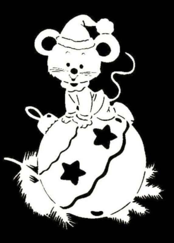 Трафарет на окно мышка