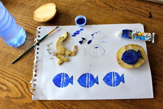 Штампы из картошки для рисования