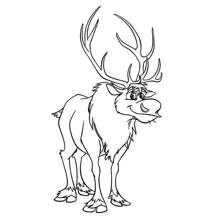 Олень раскраска