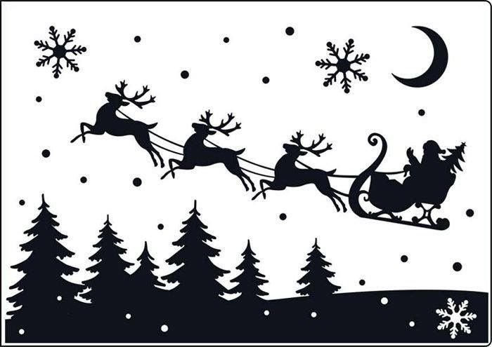 Новогодние силуэты на окна