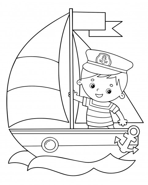Моряк раскраска для детей