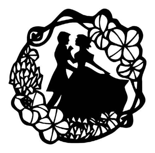 Силуэт молодоженов