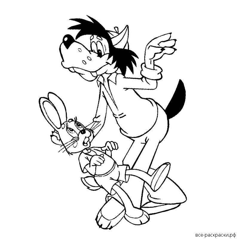 Заяц ну погоди раскраска