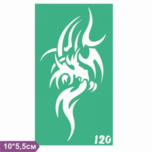 Трафарет для тату хной дракон