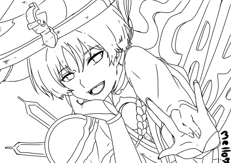 Картинки Геншин раскраска