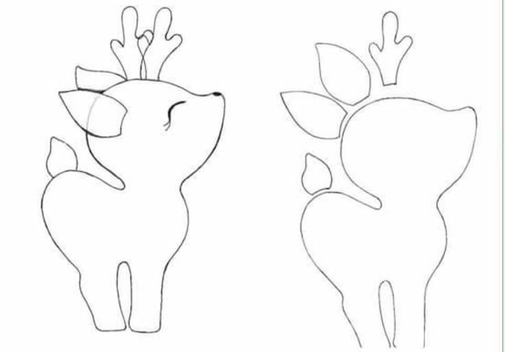Трафарет оленя из фетра