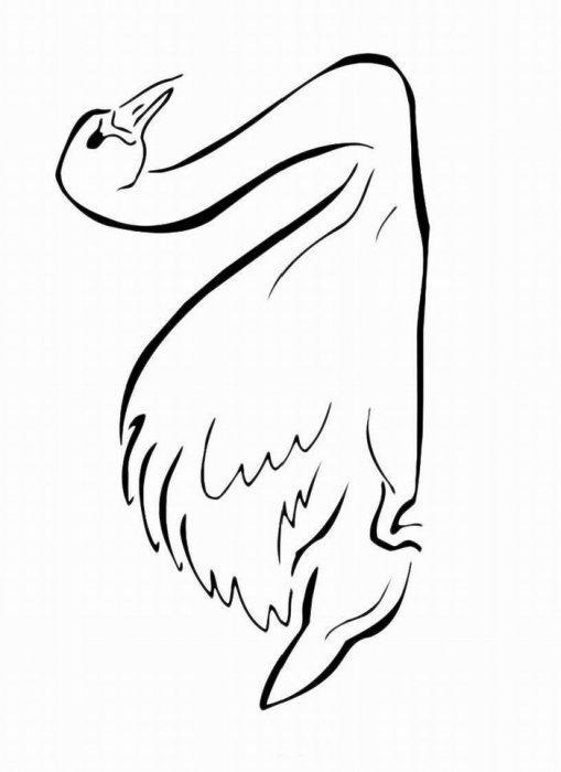 Лебедь трафарет