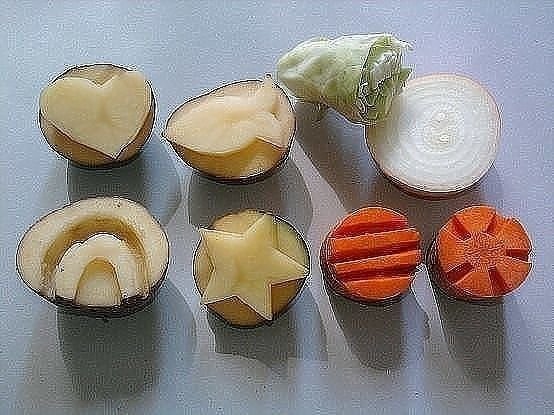 Печатки из картофеля для рисования
