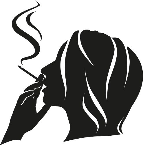 Девушка курит