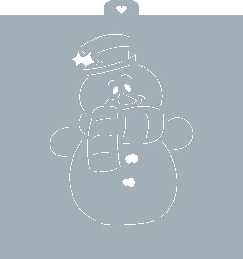 Форма для пряников трафарет Снеговик