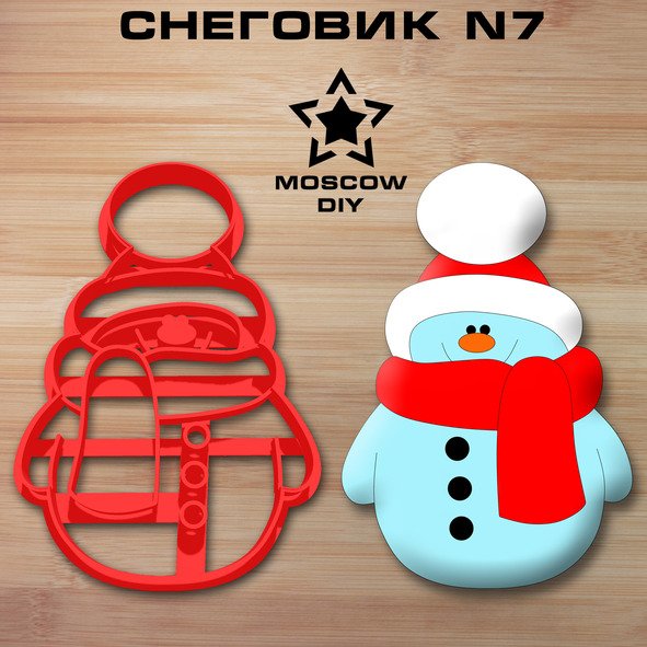 Снеговик трафарет для пряников