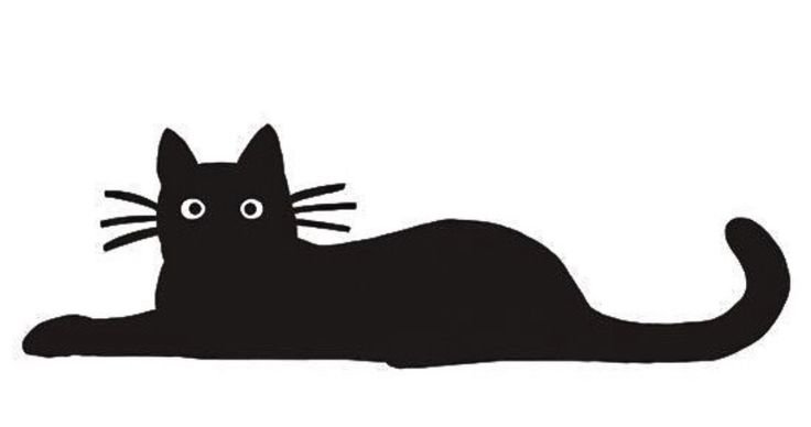 Кошка лежит силуэт