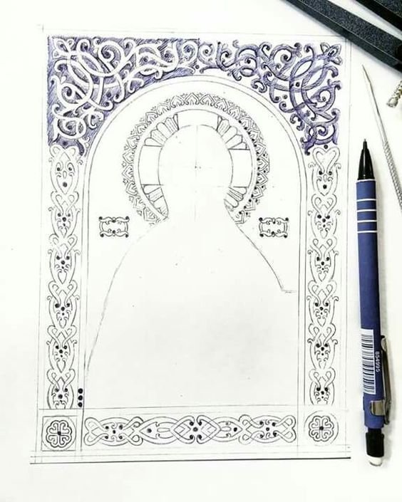 Орнамент на нимбе иконы