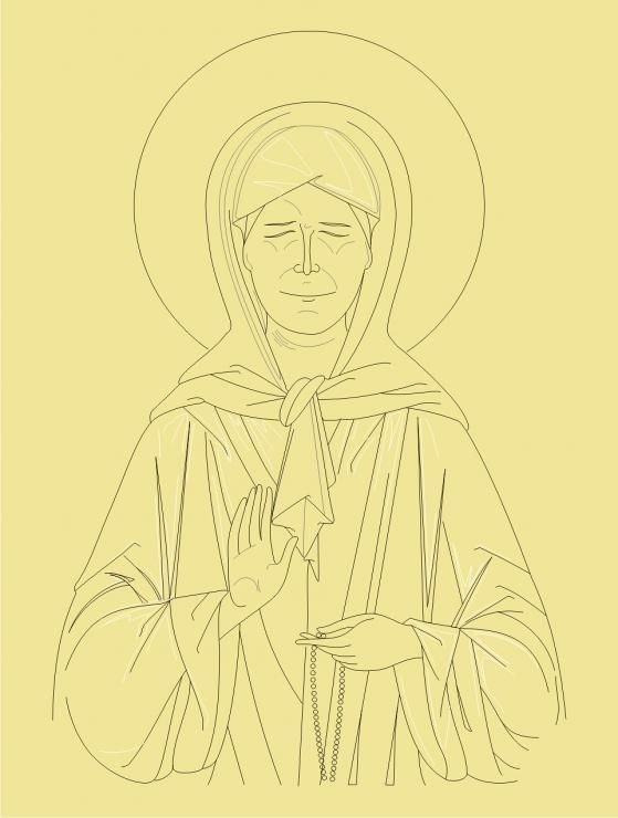 Прорись иконы Матроны Московской