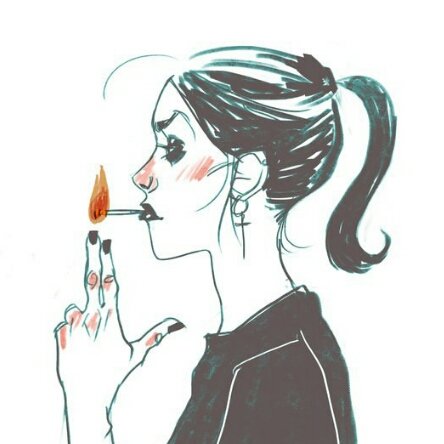 Девушка с сигаретой рисунок