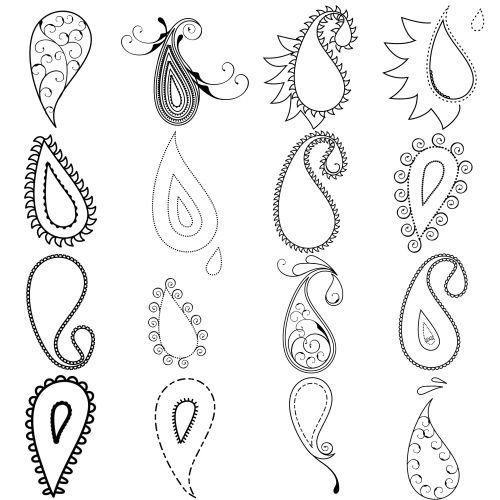 Турецкий огурец трафарет