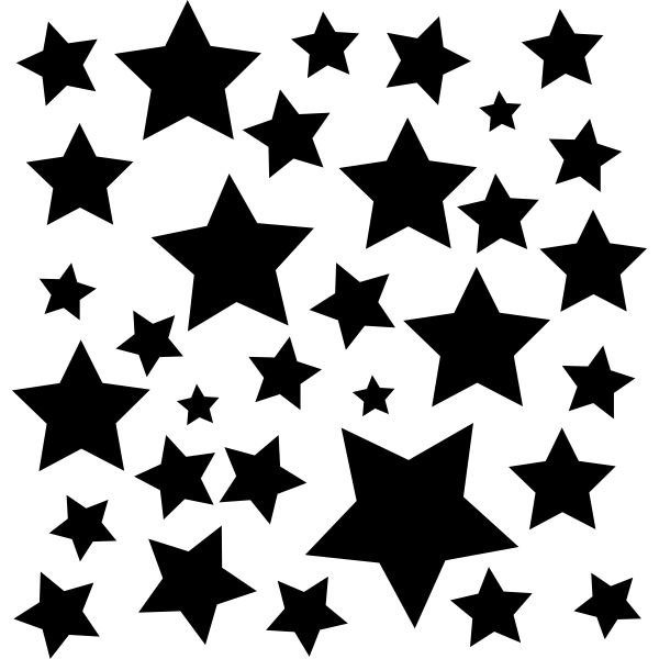 Звездочки черно белые