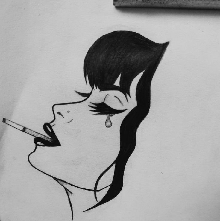 Рисунки чёрным маркером