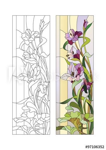 Витраж цветы