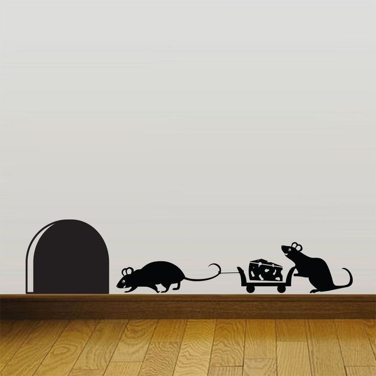 Трафареты мышей для стен