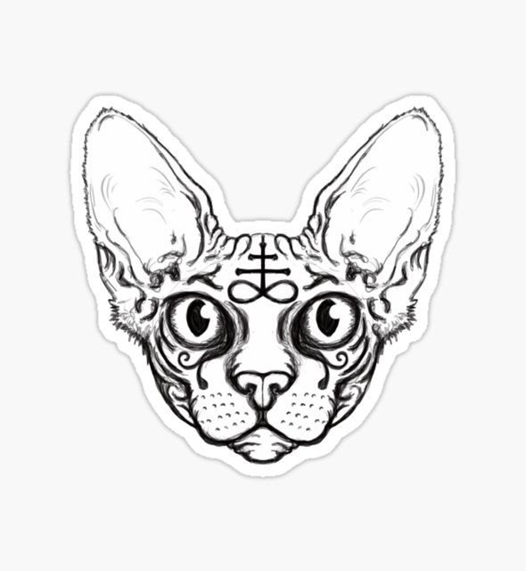 Тату морда сфинкса