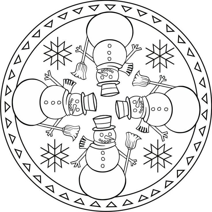 Новогодние мандалы для раскрашивания