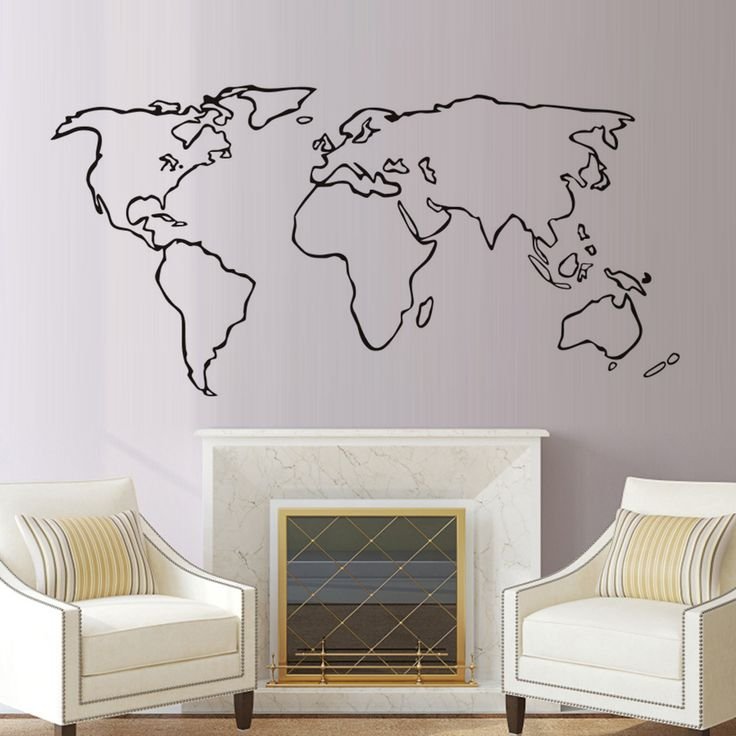 Карта мира трафарет на стену