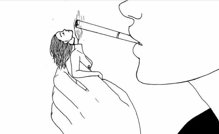 Рисунки курящих девушек