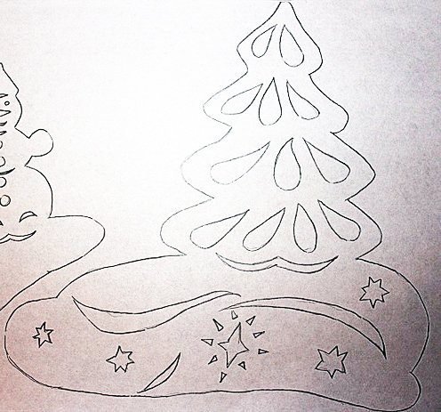 Украшения на окна из бумаги сугробы