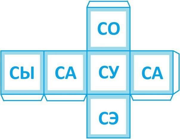 Кубики со слогами для детей