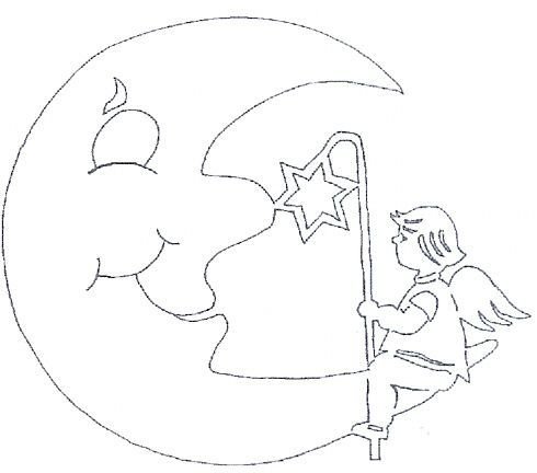 Трафарет Луны на новый год