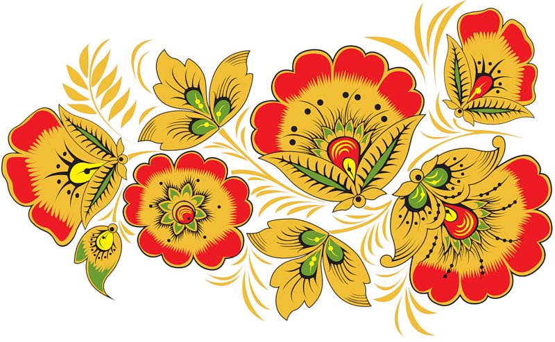 Городецкий стиль хохломской росписи