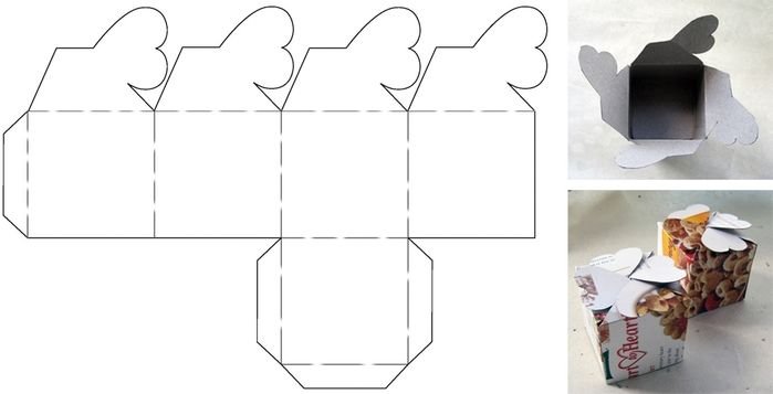 Развёртка коробочки для подарка