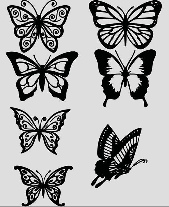 Трафарет бабочки для торта