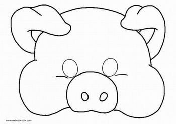 Маска поросенка трафарет