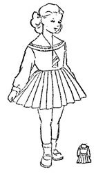 Девочка в матроске для раскрашивания