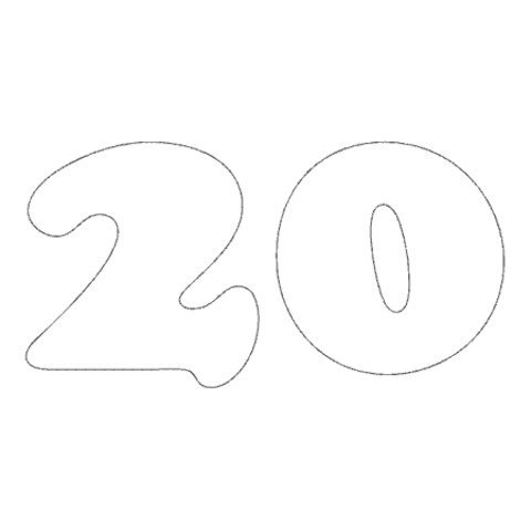 Цифра 20 трафарет