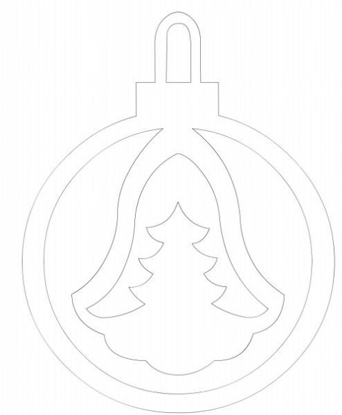 Новогодние шары трафарет