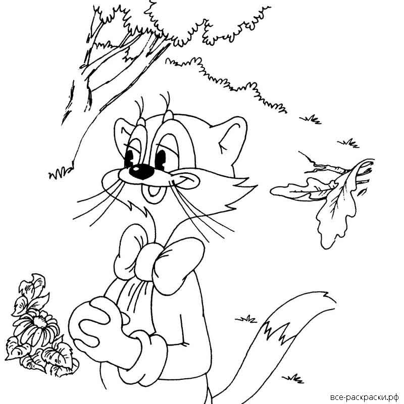 Кот Леопольд раскраска