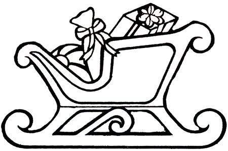 Новогодние санки раскраски