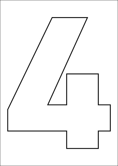 Цифра 4 трафарет