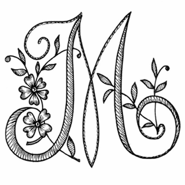 Буквы с растительным орнаментом