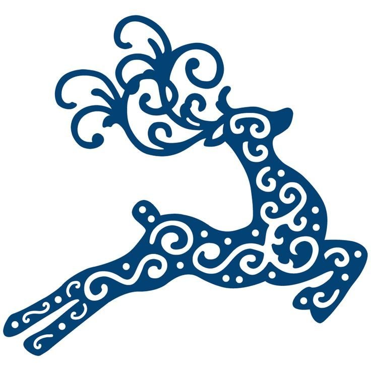 Новогодний олень трафарет