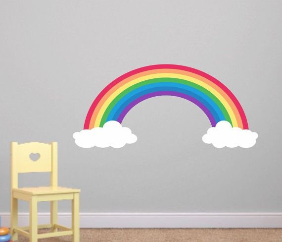 Радужные рисунки на стену