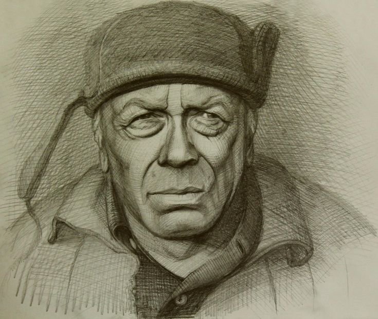 Папанов Анатолий портрет карандашом